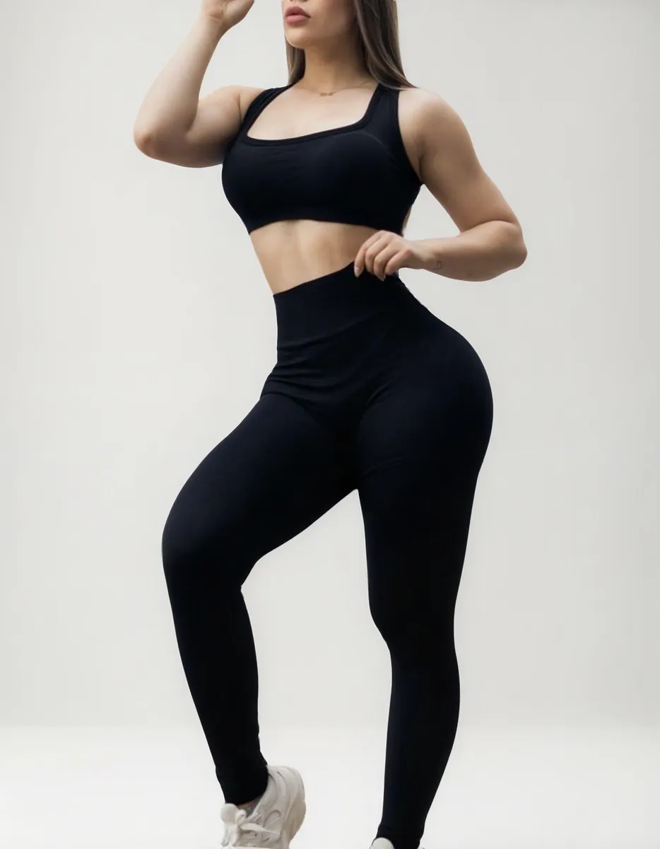 Leggings + top soporte medio